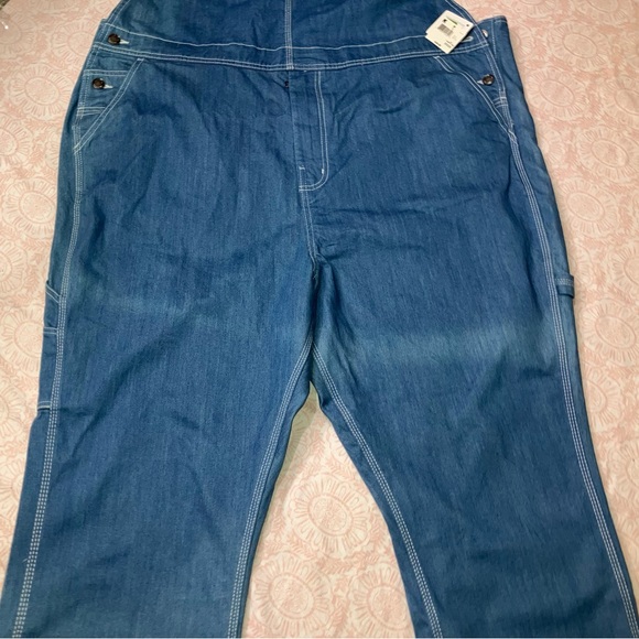 SUN faded NWT 100% cotton 44L x 30W Die Hard men’s blue denim overalls - Picture 5 of 14